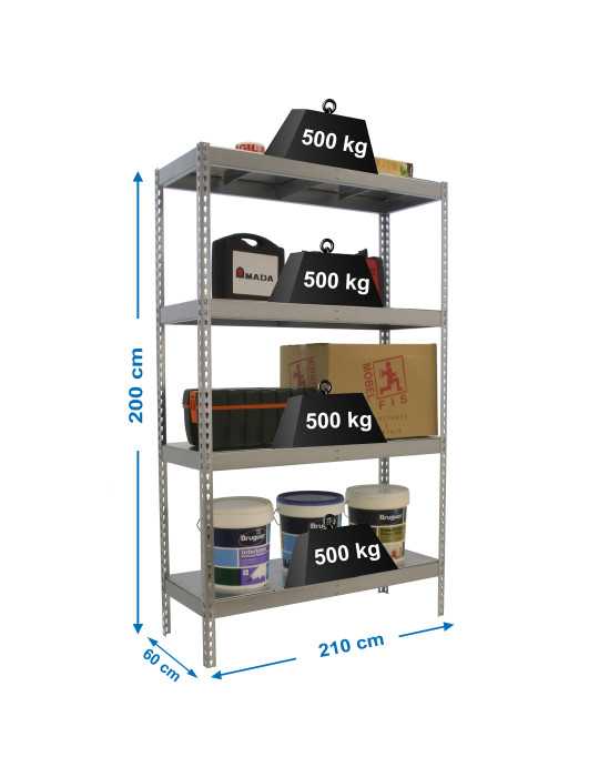 Estanteria 2000x2100x600 SIMONFORTE 2106/4 METAL GALVA/GALVA marca SIMONRACK