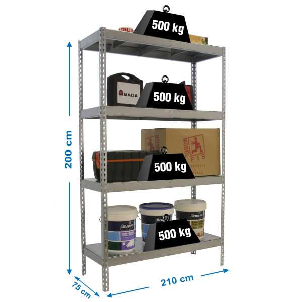 Estanteria 2000x2100x750 SIMONFORTE 2107/4 METAL GALVA/GALVA marca SIMONRACK
