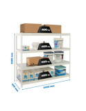 Estanteria 2000x2400x450 SIMONFORTE 2404/4 METAL BLANCO/GALVA marca SIMONRACK