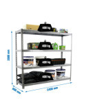 Estanteria 2000x2400x600 SIMONFORTE 2406/4 METAL GRIS/GALVA marca SIMONRACK