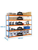 Estanteria 2000x1500x600 SIMONFORTE 1506/5 METAL AZUL/NARANJA/GALVA marca SIMONRACK
