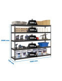 Estanteria 2000x1500x750 SIMONFORTE 1507/5 METAL ANTRACITA/GALVA marca SIMONRACK