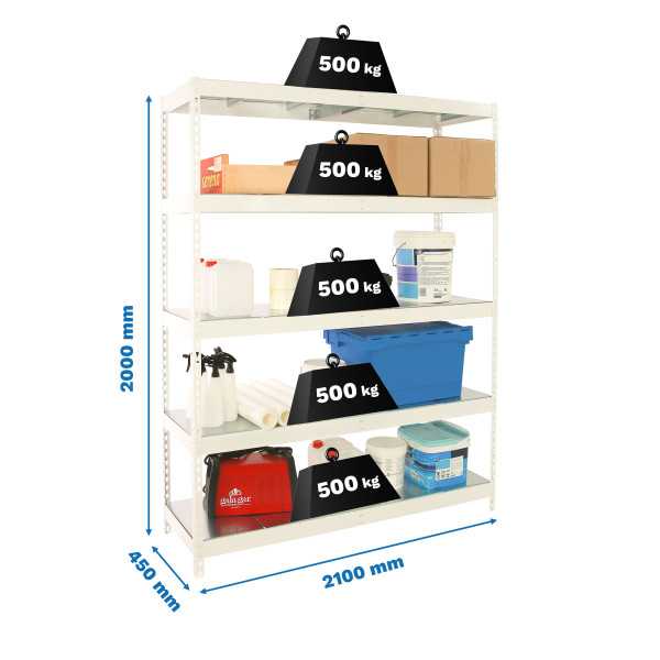 Estanteria 2000x2100x450 SIMONFORTE 2104/5 METAL BLANCO/GALVA marca SIMONRACK
