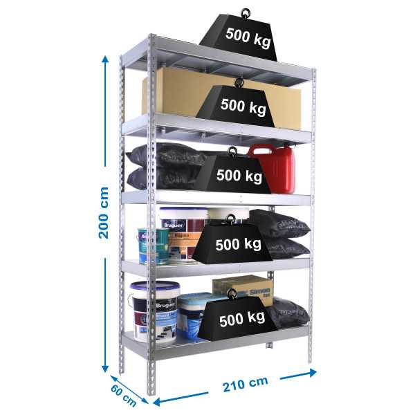Estanteria 2000x2100x600 SIMONFORTE 2106/5 METAL GALVA/GALVA marca SIMONRACK
