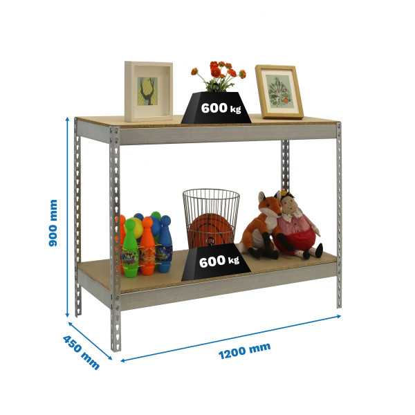 Estanteria 900x1200x450 SIMONFORTE 1204/2 CHIPBOARD 900 GALVA/MADERA marca SIMONRACK