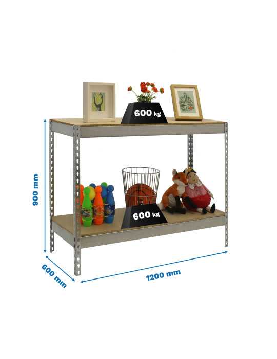 Estanteria 900x1200x600 SIMONFORTE 1206/2 CHIPBOARD 900 GALVA/MADERA marca SIMONRACK