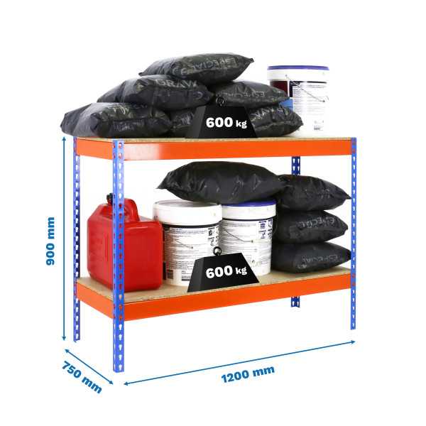 Estanteria 900x1200x750 SIMONFORTE 1207/2 CHIPBOARD 900 AZUL/NAR/MADER marca SIMONRACK