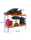 Estanteria 900x1500x450 SIMONFORTE 1504/2 CHIPBOARD 900 AZUL/NARAN/MAD marca SIMONRACK
