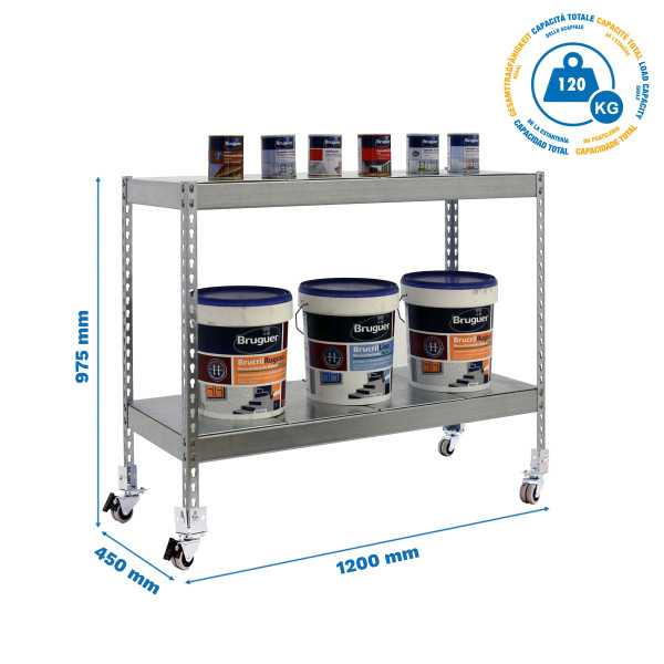 Estanteria 975x1200x450 SIMONFORTE MOB. 1204/2 METAL 900 GALVA/GALVA marca SIMONRACK