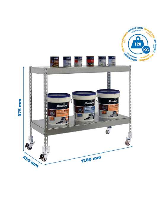 Estanteria 975x1200x450 SIMONFORTE MOB. 1204/2 METAL 900 GALVA/GALVA marca SIMONRACK