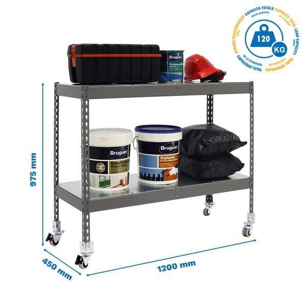 Estanteria 975x1200x450 SIMONFORTE MOB. 1204/2 METAL 900 GRIS/GALVA marca SIMONRACK