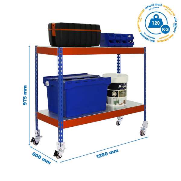Estanteria 975x1200x600 SIMONFORTE MOB. 1206/2 METAL 900 AZUL/NAR/GALV marca SIMONRACK