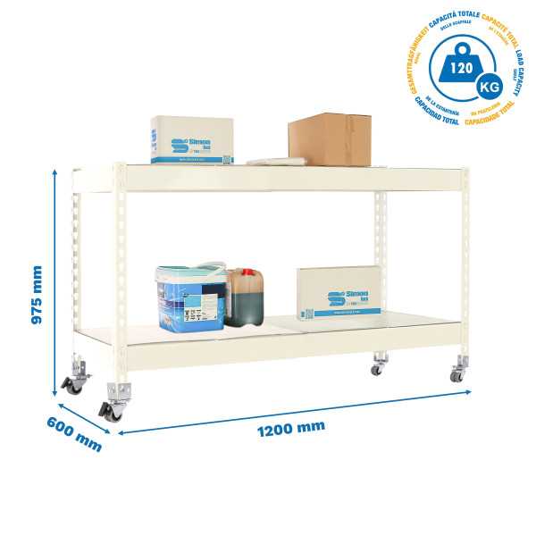 Estanteria 975x1200x600 SIMONFORTE MOB. 1206/2 METAL 900 BLANCO/GALVA marca SIMONRACK