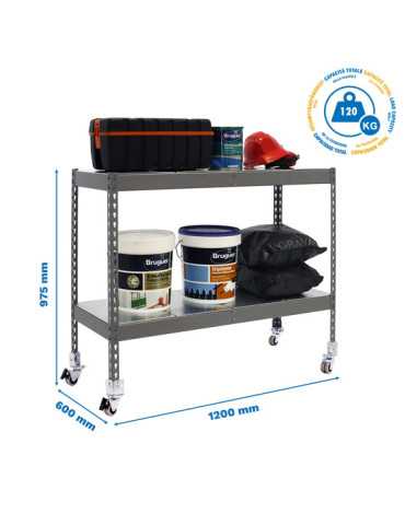Estanteria 975x1200x600 SIMONFORTE MOB. 1206/2 METAL 900 GRIS/GALVA marca SIMONRACK