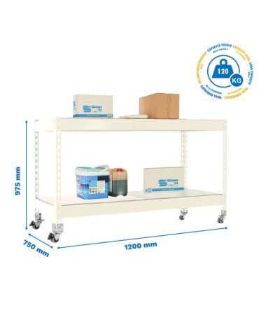 Estanteria 975x1200x750 SIMONFORTE MOB. 1207/2 METAL 900 BLANCO/GALVA marca SIMONRACK