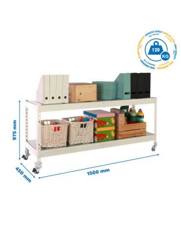 Estanteria 975x1500x450 SIMONFORTE MOB. 1504/2 METAL 900 BLANCO/GALVA marca SIMONRACK