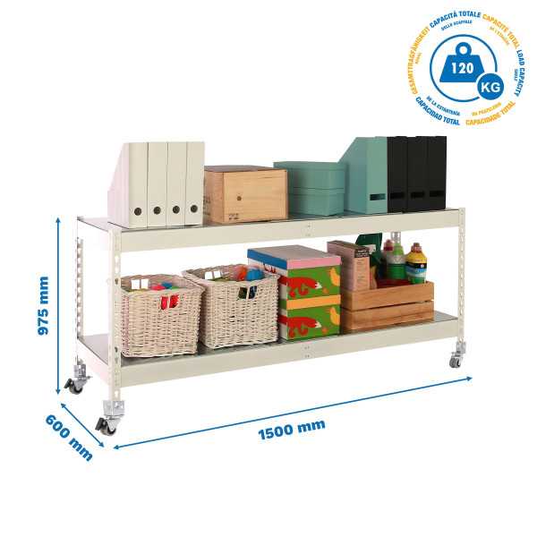 Estanteria 975x1500x600 SIMONFORTE MOB. 1506/2 METAL 900 BLANCO/GALVA marca SIMONRACK