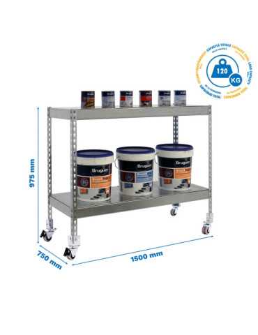 Estanteria 975x1500x750 SIMONFORTE MOB. 1507/2 METAL 900 GALVA/GALVA marca SIMONRACK