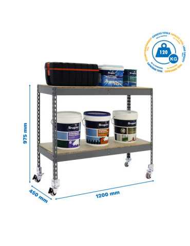 Estanteria 975x1200x450 SIMONFORTE MOB.1204/2 CHIPBOARD 900 GRIS/MAD marca SIMONRACK