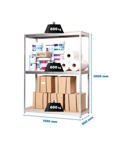 Estanteria 2000x1500x900 SIMONFORTE 1509/3 CHIPBOARD GALVA/MADERA marca SIMONRACK