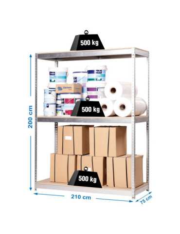 Estanteria 2000x2100x750 SIMONFORTE 2107/3 CHIPBOARD GALVA/MADERA marca SIMONRACK