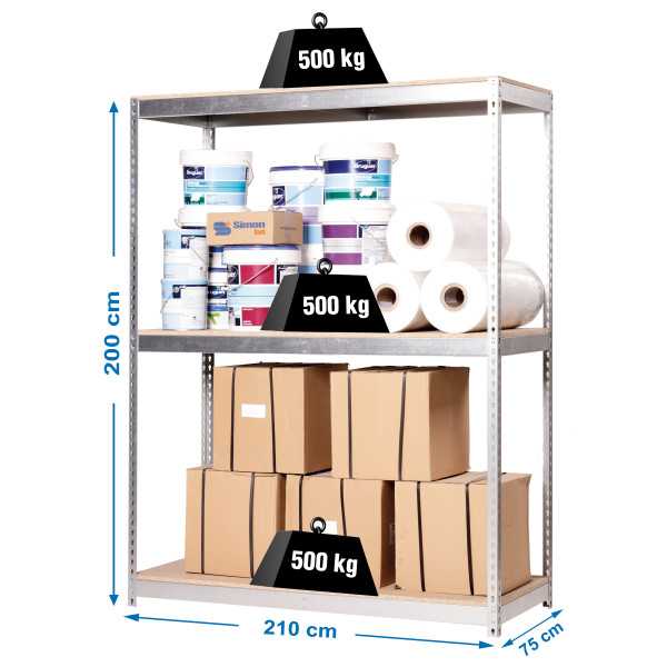 Estanteria 2000x2100x750 SIMONFORTE 2107/3 CHIPBOARD GALVA/MADERA marca SIMONRACK