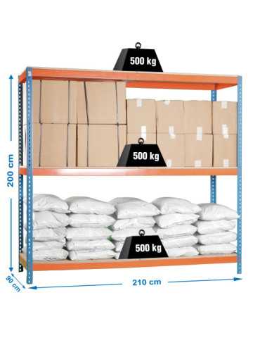 Estanteria 2000x2100x900 SIMONFORTE 2109/3 CHIPBOARD AZUL/NARANJA/MADER marca SIMONRACK