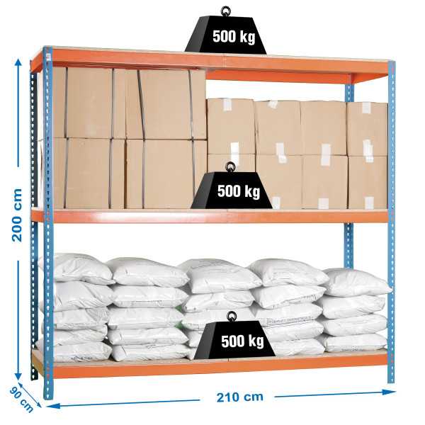 Estanteria 2000x2100x900 SIMONFORTE 2109/3 CHIPBOARD AZUL/NARANJA/MADER marca SIMONRACK