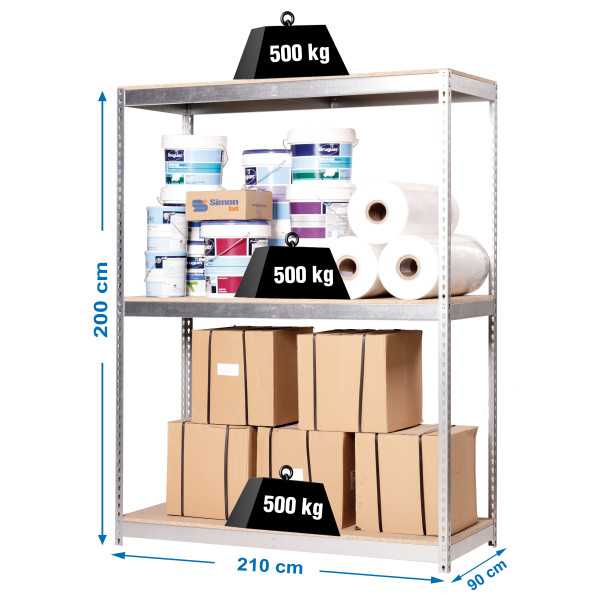 Estanteria 2000x2100x900 SIMONFORTE 2109/3 CHIPBOARD GALVA/MADERA marca SIMONRACK