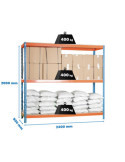 Estanteria 2000x2400x900 SIMONFORTE 2409/3 CHIPBOARD AZUL/NARANJA/MADER marca SIMONRACK