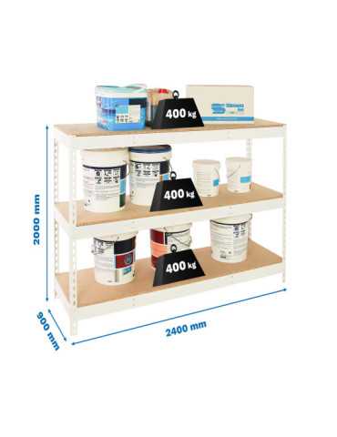 Estanteria 2000x2400x900 SIMONFORTE 2409/3 CHIPBOARD BLANCO/MADERA marca SIMONRACK