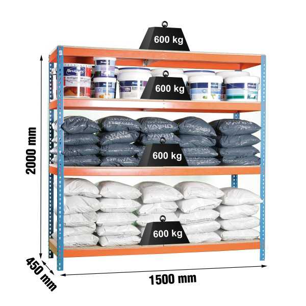 Estanteria 2000x1500x450 SIMONFORTE 1504/4 CHIPBOARD AZUL/NARANJA/MADER marca SIMONRACK