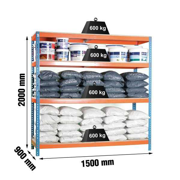 Estanteria 2000x1500x900 SIMONFORTE 1509/4 CHIPBOARD AZUL/NARANJA/MADER marca SIMONRACK