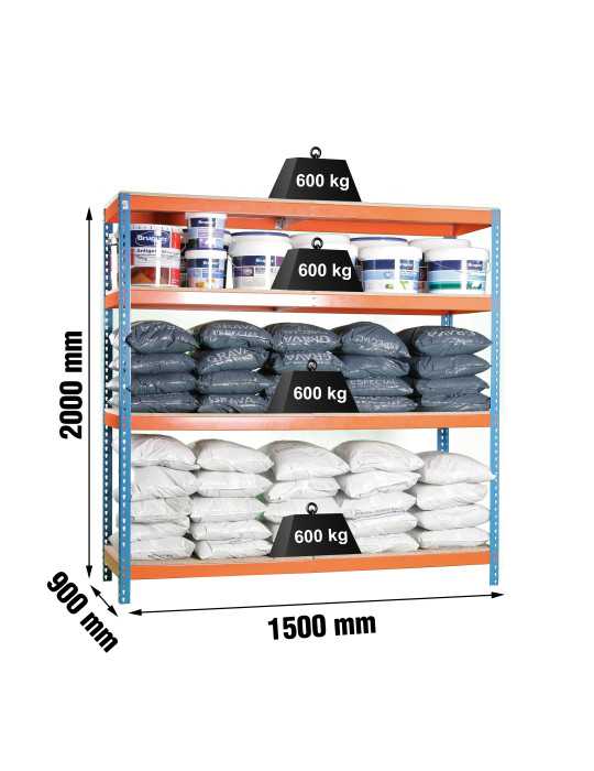 Estanteria 2000x1500x900 SIMONFORTE 1509/4 CHIPBOARD AZUL/NARANJA/MADER marca SIMONRACK