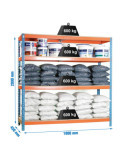 Estanteria 2000x1800x450 SIMONFORTE 1804/4 CHIPBOARD AZUL/NARANJA/MADER marca SIMONRACK