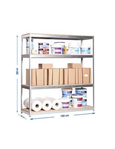 Estanteria 2000x1800x600 SIMONFORTE 1806/4 CHIPBOARD GALVA/MADERA marca SIMONRACK