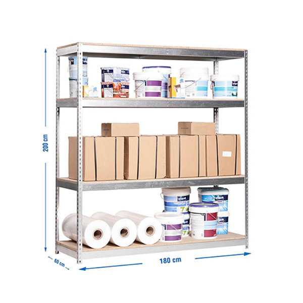 Estanteria 2000x1800x600 SIMONFORTE 1806/4 CHIPBOARD GALVA/MADERA marca SIMONRACK