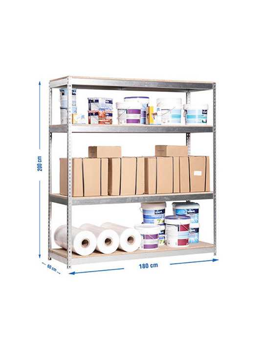 Estanteria 2000x1800x600 SIMONFORTE 1806/4 CHIPBOARD GALVA/MADERA marca SIMONRACK