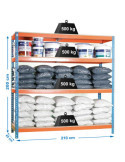 Estanteria 2000x2100x450 SIMONFORTE 2104/4 CHIPBOARD AZUL/NARANJA/MADER marca SIMONRACK