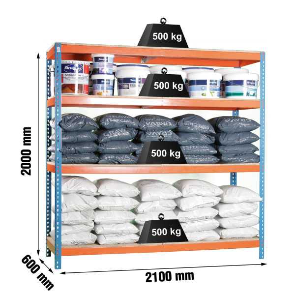 Estanteria 2000x2100x600 SIMONFORTE 2106/4 CHIPBOARD AZUL/NARANJA/MADER marca SIMONRACK