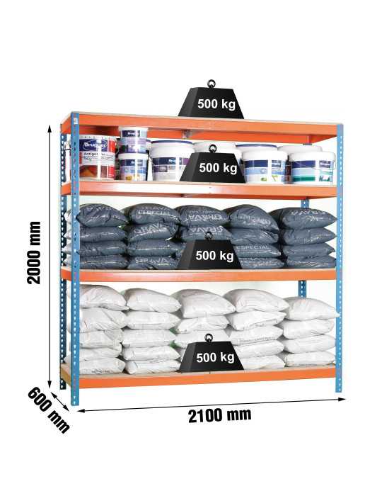 Estanteria 2000x2100x600 SIMONFORTE 2106/4 CHIPBOARD AZUL/NARANJA/MADER marca SIMONRACK
