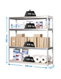 Estanteria 2000x2400x900 SIMONFORTE 2409/4 CHIPBOARD GALVA/MADERA marca SIMONRACK