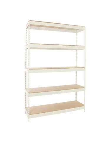 Estanteria 2500x1200x600 SIMONFORTE 1206/5 CHIPBOARD 2500 BLANCO/MADERA marca SIMONRACK 2