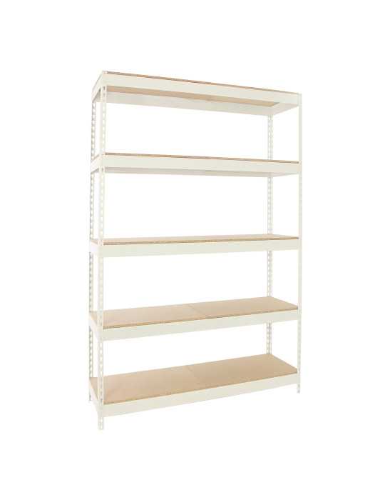 Estanteria 3000x1200x600 SIMONFORTE 1206/5 CHIPBOARD 3000 BLANCO/MADERA marca SIMONRACK