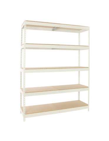 Estanteria 2500x1500x450 SIMONFORTE 1504/5 CHIPBOARD 2500 BLANCO/MADERA marca SIMONRACK 2