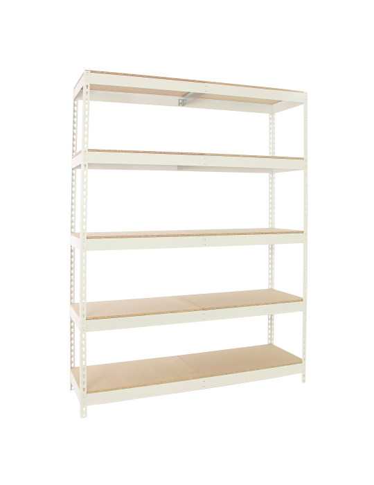 Estanteria 2500x1500x600 SIMONFORTE 1506/5 CHIPBOARD 2500 BLANCO/MADERA marca SIMONRACK