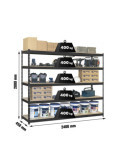 Estanteria 2000x2400x450 SIMONFORTE 2404/5 CHIPBOARD ANTRACITA/MADERA marca SIMONRACK