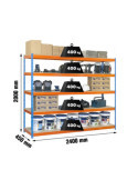 Estanteria 2000x2400x450 SIMONFORTE 2404/5 CHIPBOARD AZUL/NARANJA/MADER marca SIMONRACK