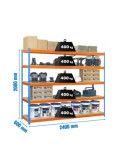 Estanteria 2000x2400x600 SIMONFORTE 2406/5 CHIPBOARD AZUL/NARANJA/MADER marca SIMONRACK