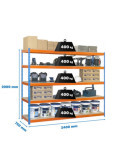 Estanteria 2000x2400x750 SIMONFORTE 2407/5 CHIPBOARD AZUL/NARANJA/MADER marca SIMONRACK